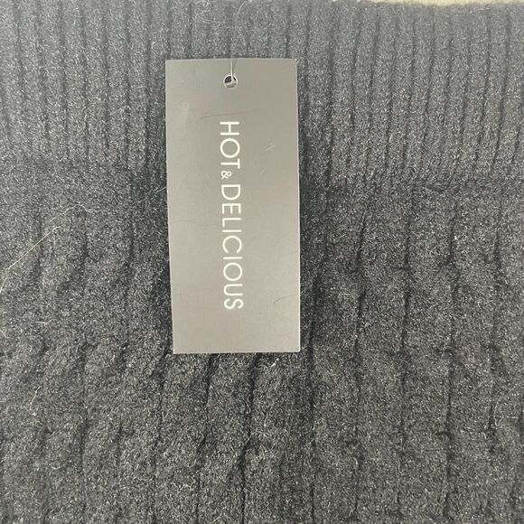 Black Cable Knit Fringe Pants Leggings Sz S Warm Stretch Whimsigoth Dark Fairy - Picture 7 of 8